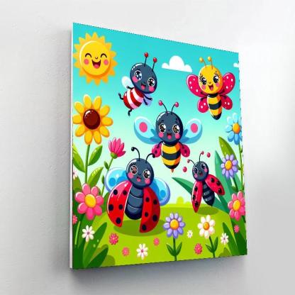 Joyful Garden Bugs Number Painting