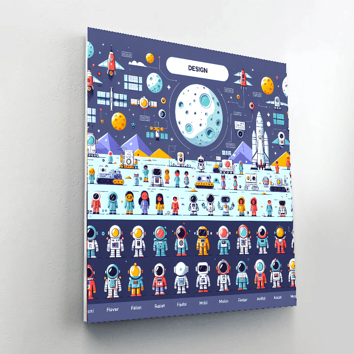 Lunar Colony Adventure Paint By Numbers Art