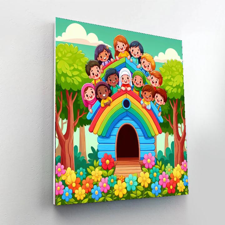 Charming Treehouse Escape Paint By Numbers Art