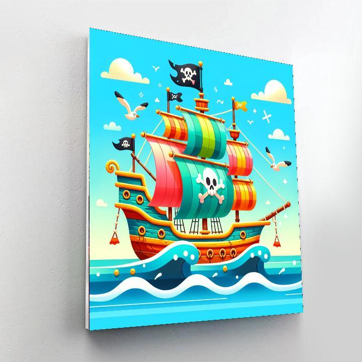 Funny Pirate Ship Paint By Numbers Art