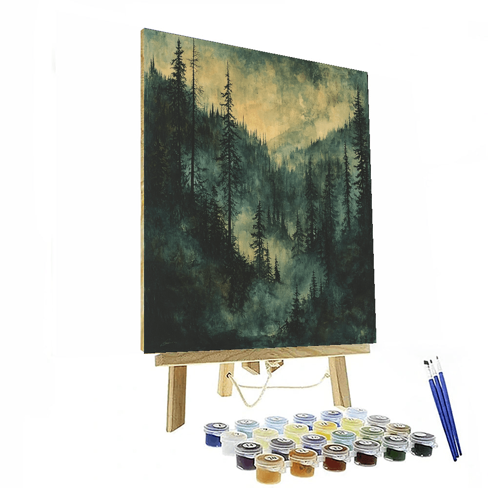 Caspar David Friedrich Inspired Gothic Forest - DIY Painting By Numbers Kit