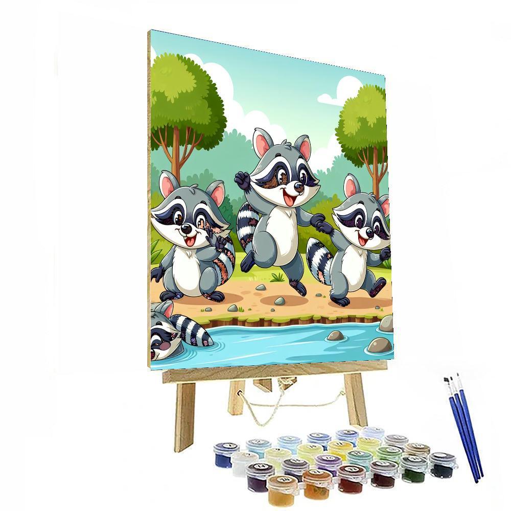 Riverside Raccoon Romp Numbered Painting Kits