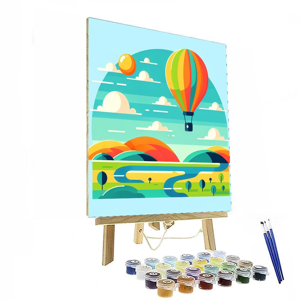 Ballooning Over Landscapes Number Painting