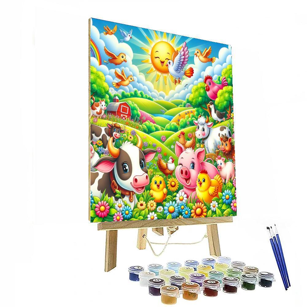 Lively Farmyard Adventure DIY Paint By Numbers