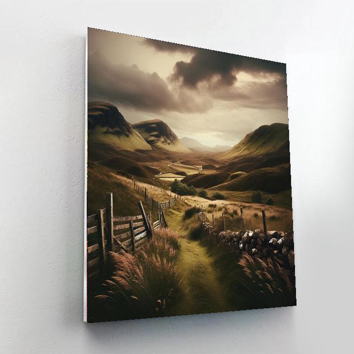 Charming Scottish Highlands Painting Number Kit