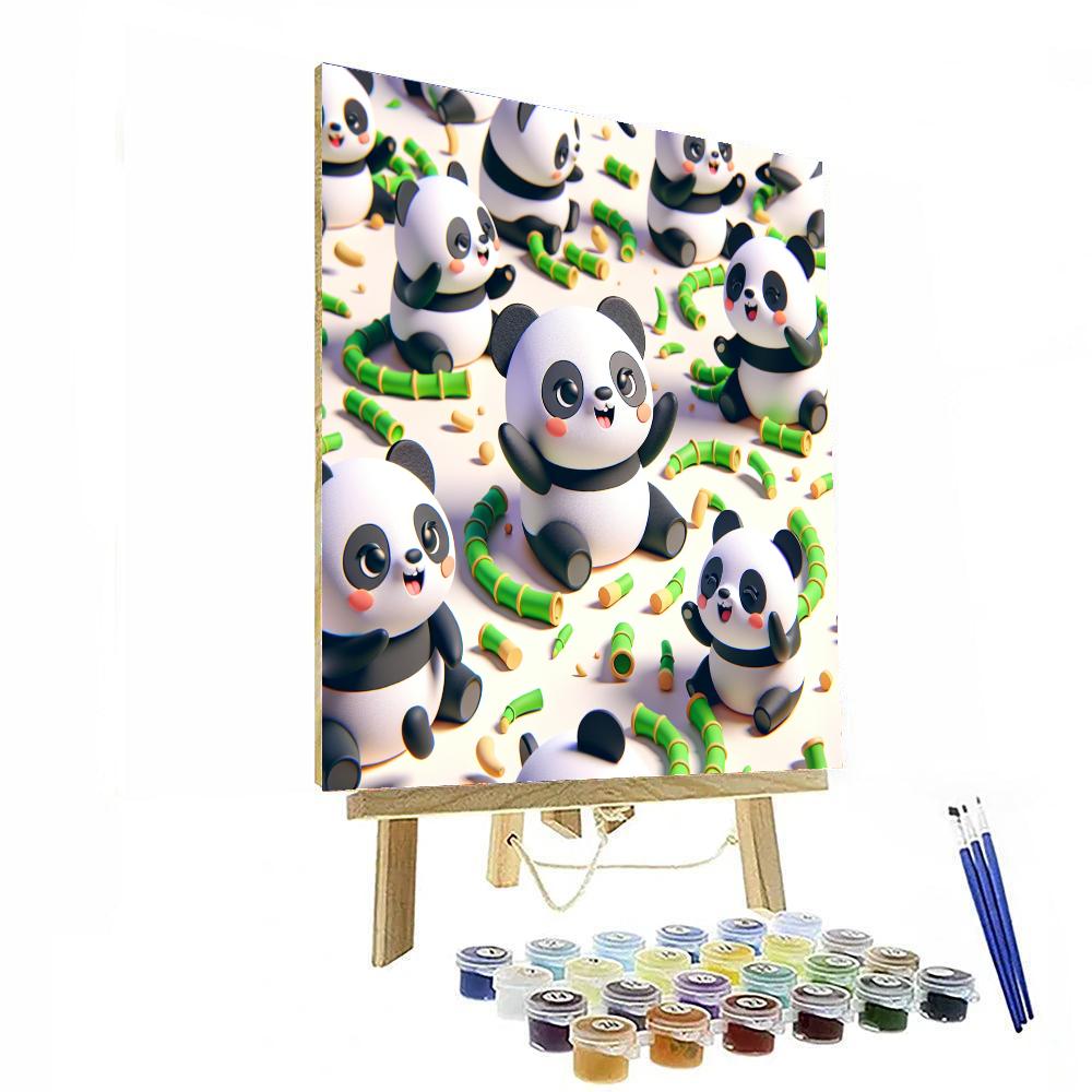 Cheerful Panda Playtime Painting By Numbers Kit