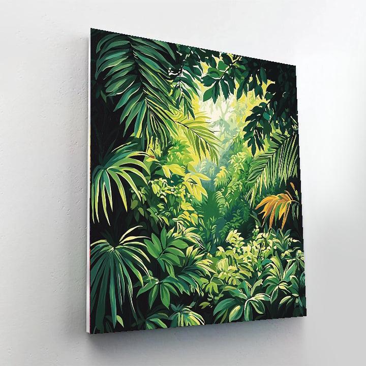 Henri Rousseau Inspired Theatrical Forest  Number Painting