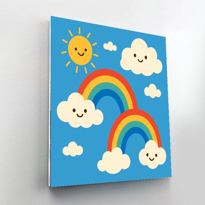 Bright And Cheery Rainbows Paint By Numbers Art