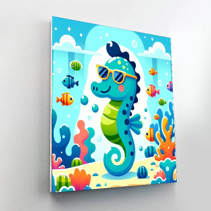 Sporty Seahorse DIY Paint By Numbers