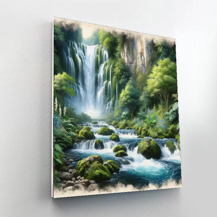 Meditative Zen Waterfall Paint By Color