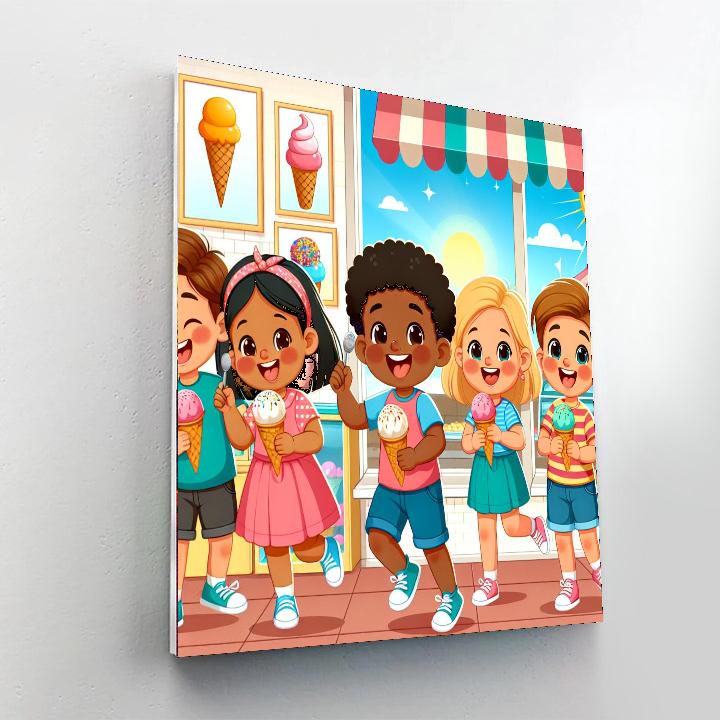 Sunny Ice Cream Shop Paint By Number