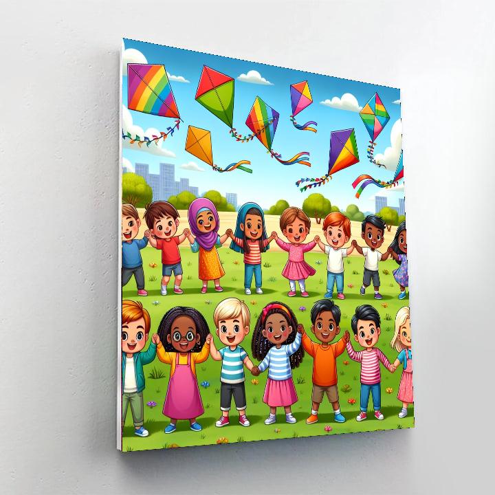 Gentle Breeze With Kites Paint By Numbers Art