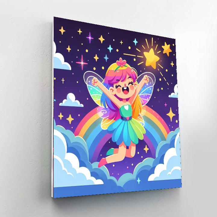 Rainbow Fairy's Enchanted Flight Paint By Number