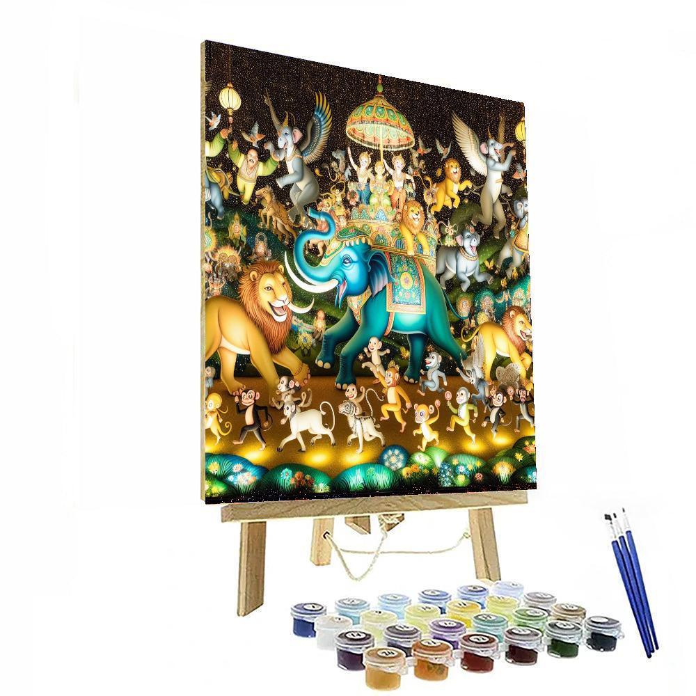 Adventurous Animal Parade Painting Number Kit