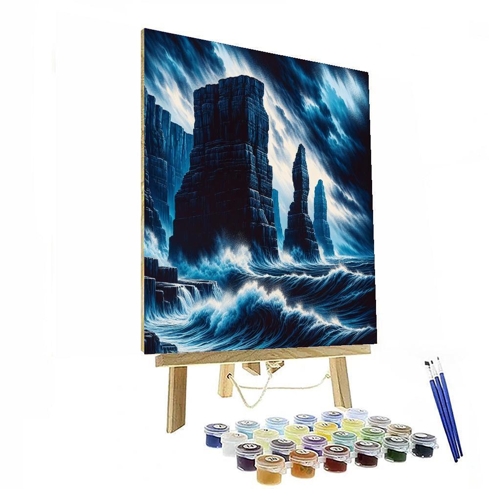 Dramatic Cliffside Seascape DIY Paint By Numbers