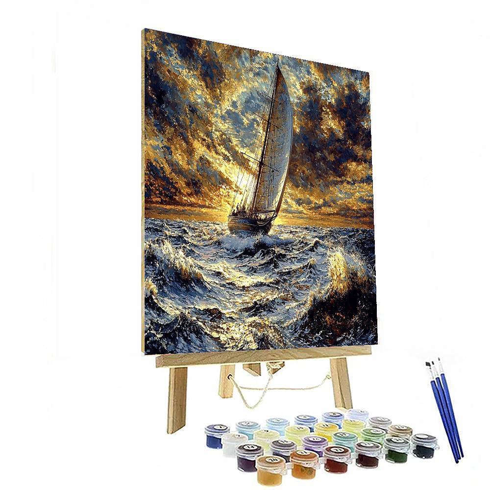 J.M.W. Turner Inspired Vintage Ocean Voyage  Paint By Numbers