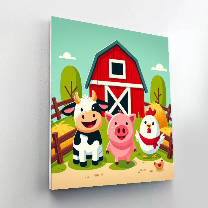 Cheery Farmyard Animals Day Paint By Numbers Kits