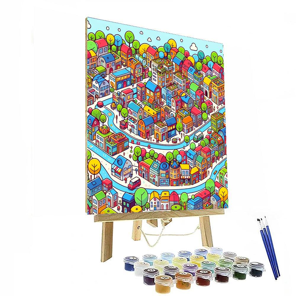 Tiny Town Treasures Painting By Numbers Kit