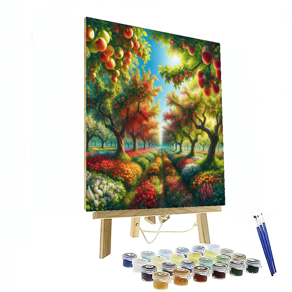 Bountiful Orchard Scene Paint By Numbers