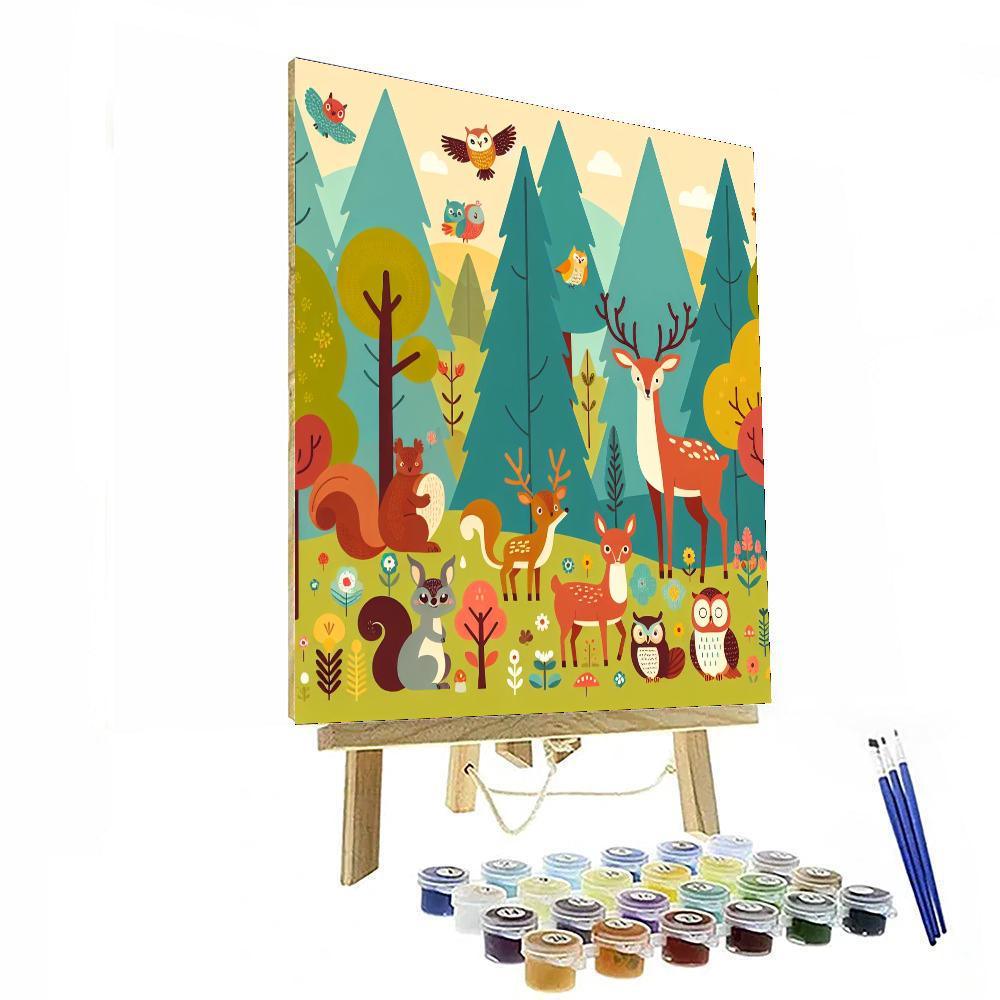 Forest Friends Hideaway Numbered Painting Kits