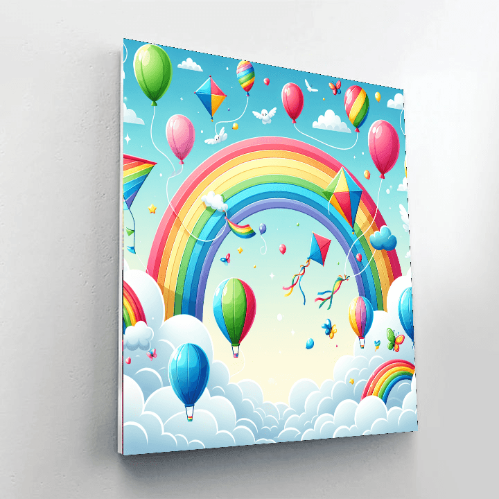 Rainbow Sky Adventures Paint By Numbers Art