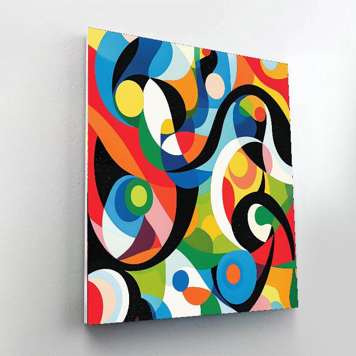 Joan Miró Inspired Joyful Whirlwind  Paint By Color