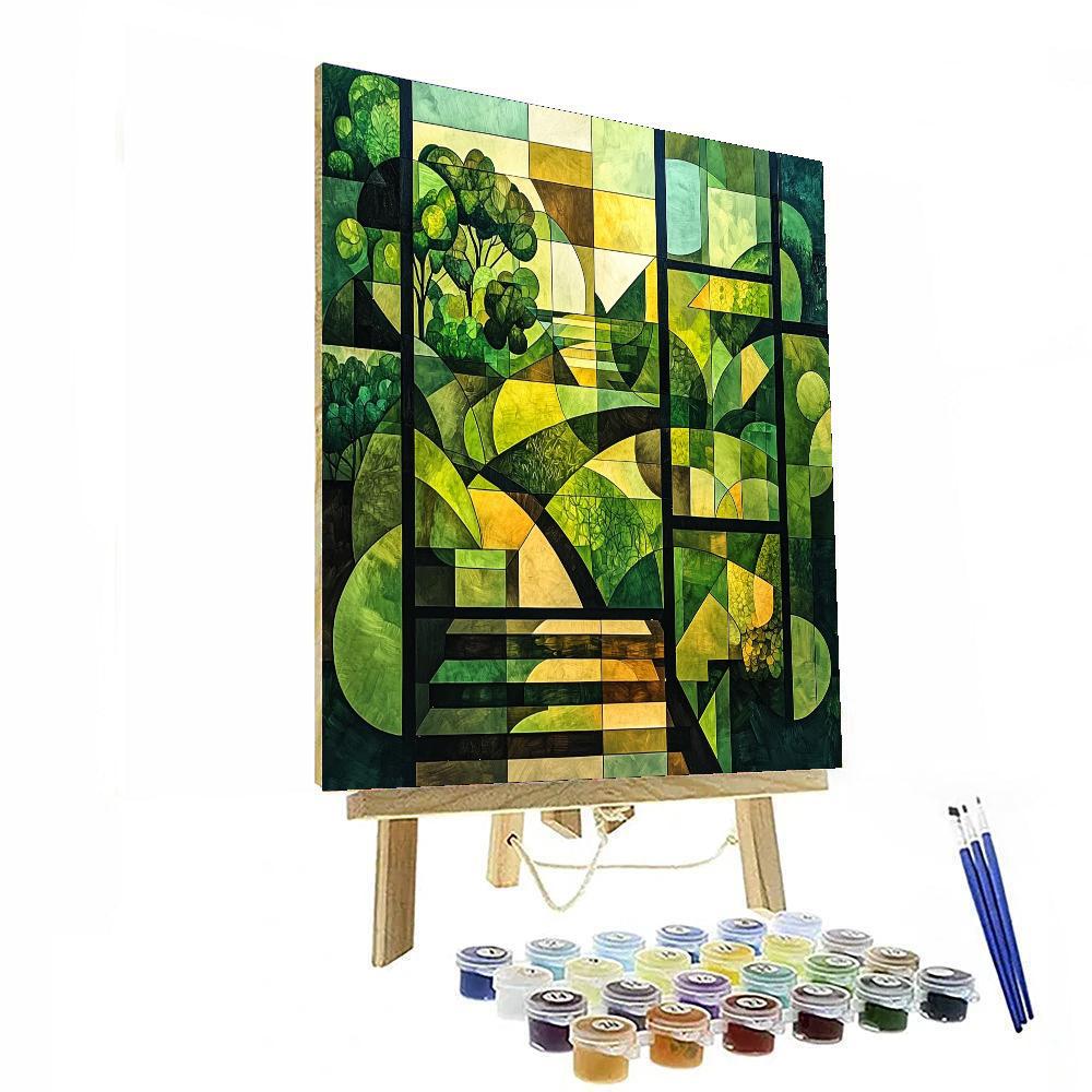 Pablo Picasso Inspired Cubist Garden Harmony  Paint By Number