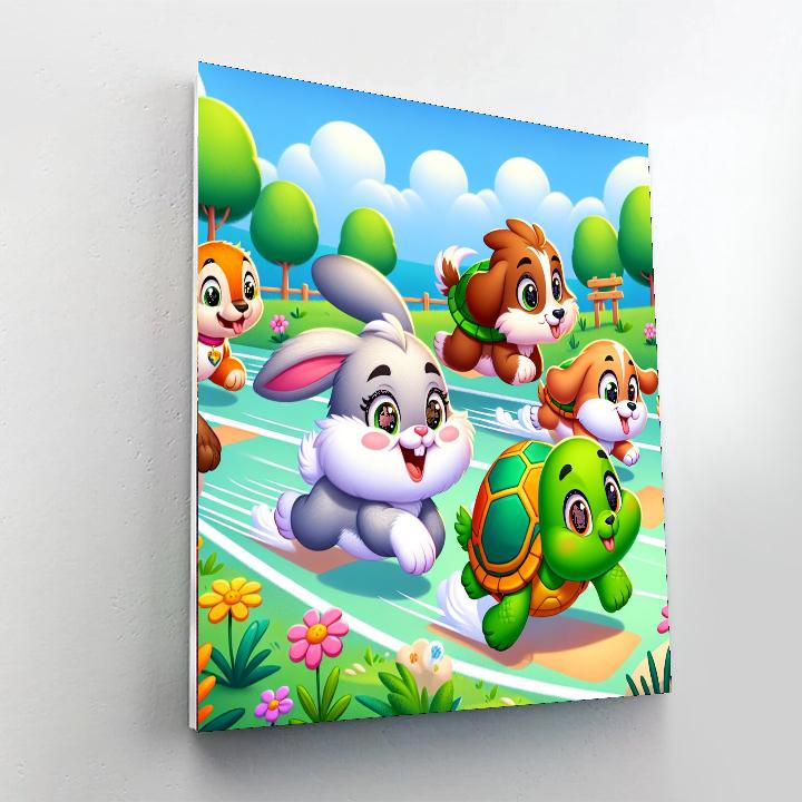 Adventurous Animal Race Paint By Numbers