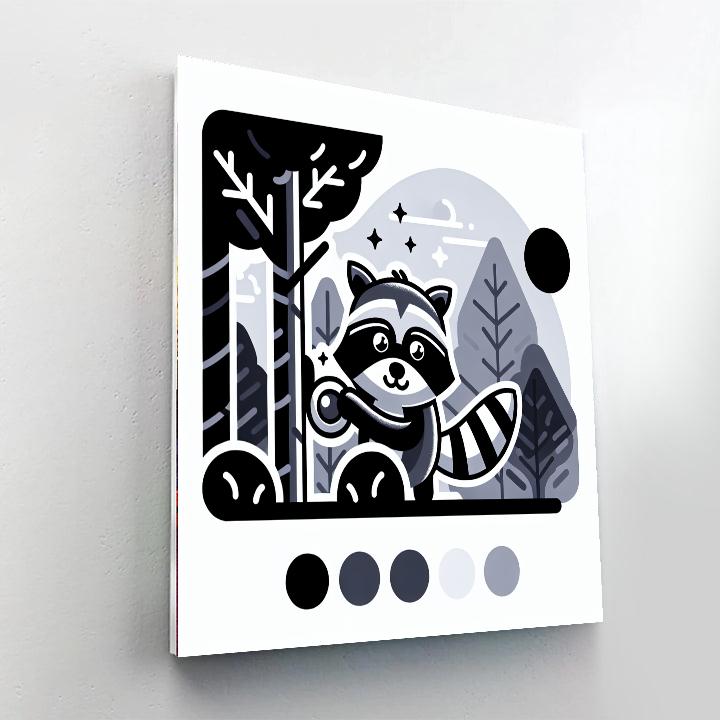 Mischievous Little Raccoon Paint By Numbers Kits