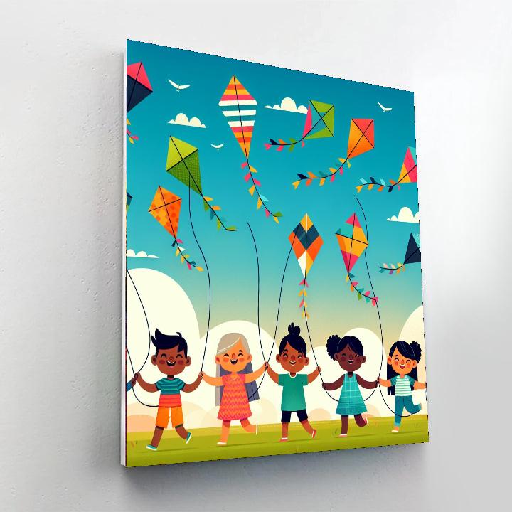 Festival Of Flying Kites Painting By Numbers Kit