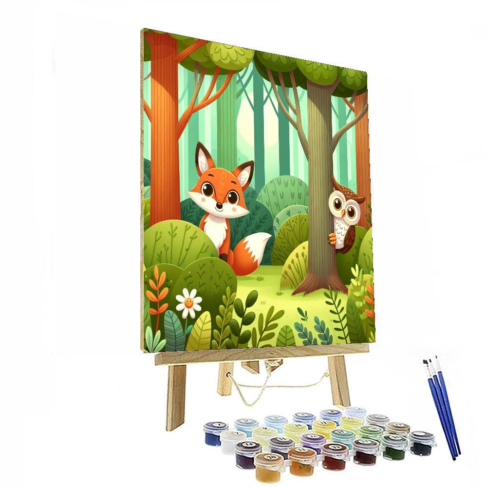 Hidden Forest Friends Painting Number Kit