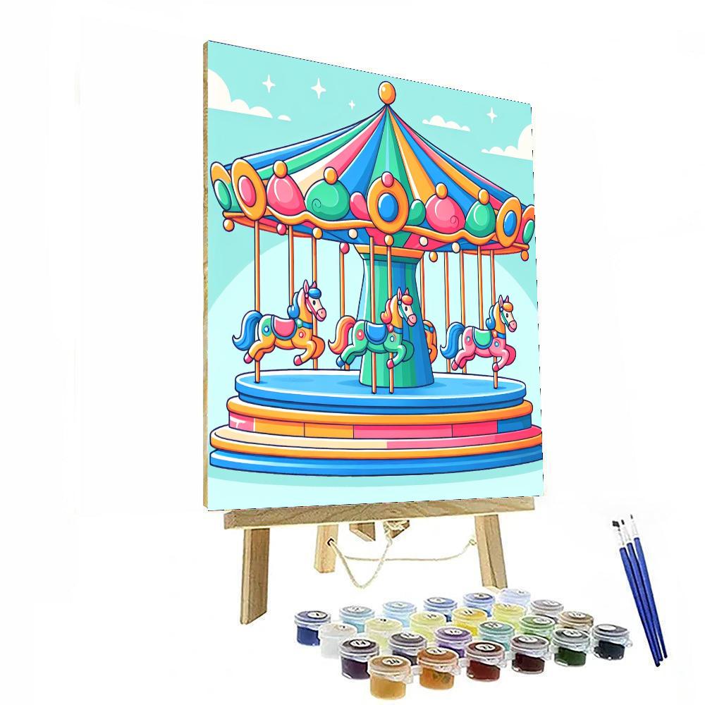 Dreamy Carousel Ride Number Painting