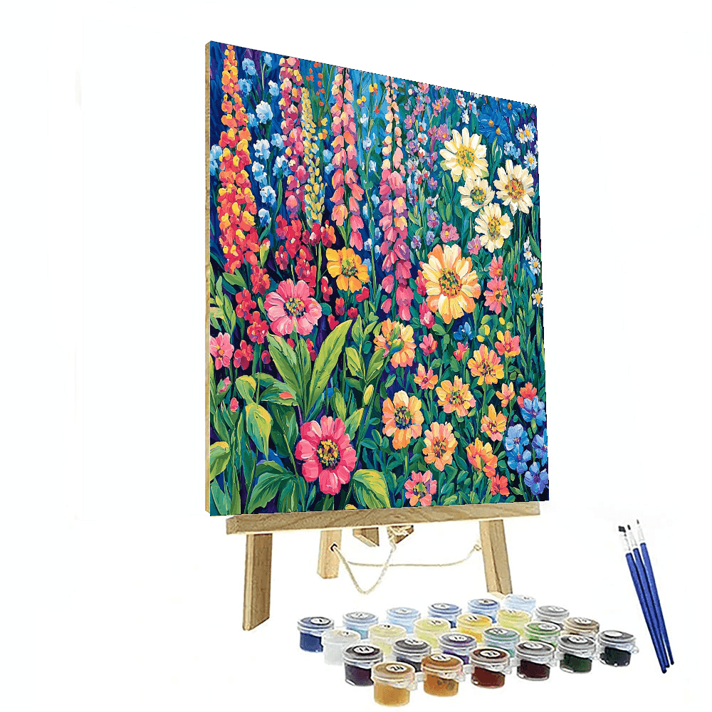 Georgia O'Keeffe Inspired Vibrant Flower Garden Harmony - DIY Painting By Numbers Kit