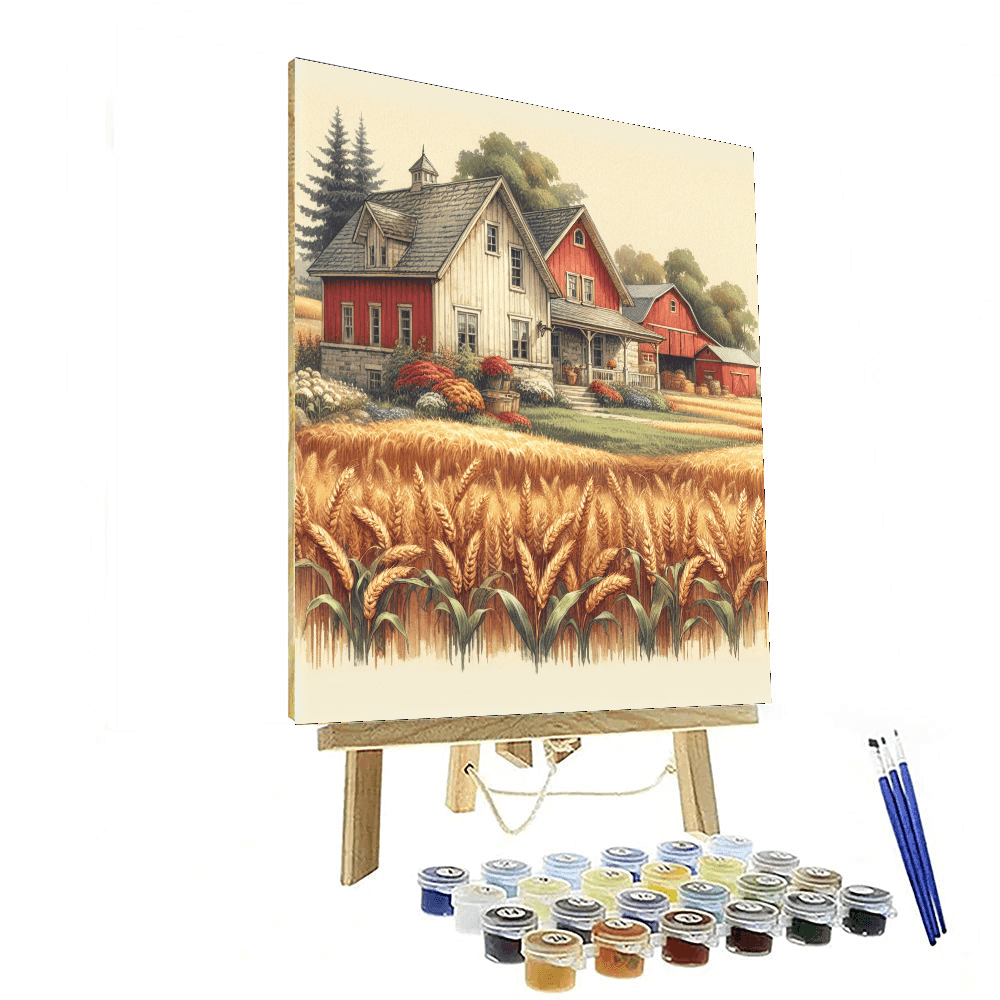 Rustic Farmhouse View Painting Number Kit