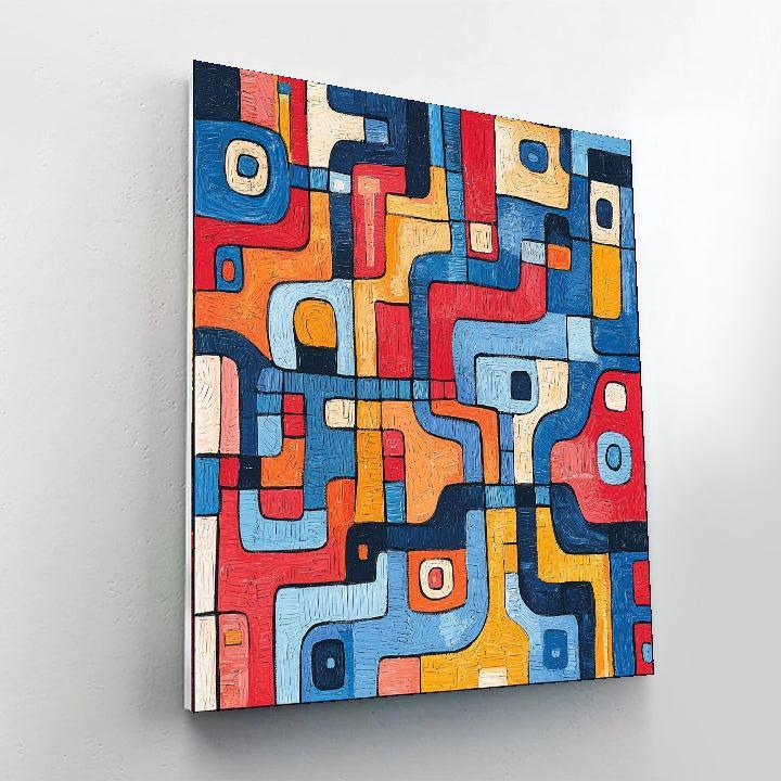 Jean Dubuffet Inspired Eccentric Cityscape Labyrinth  Painting By Numbers Kit