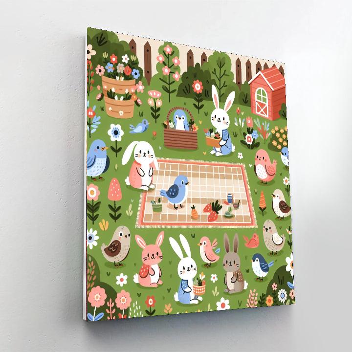 Garden Critter Gathering DIY Paint By Numbers