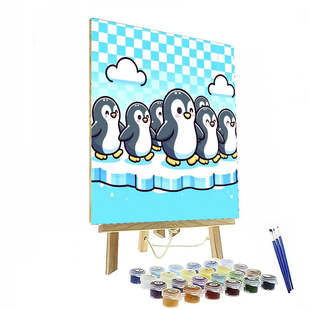 Penguin Parade At The Poles Paint By Numbers Art