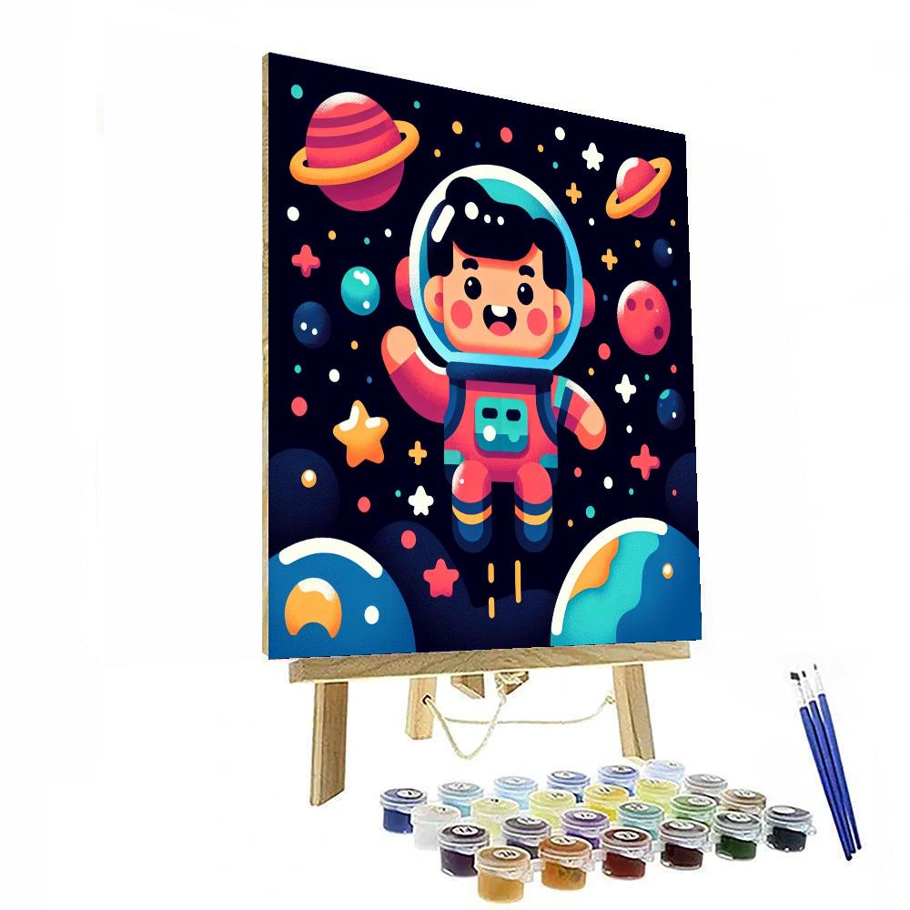 Friendly Astronaut Paint By Numbers Art