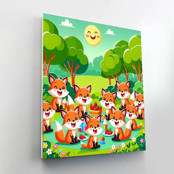 Festive Fox Gathering Paint By Number