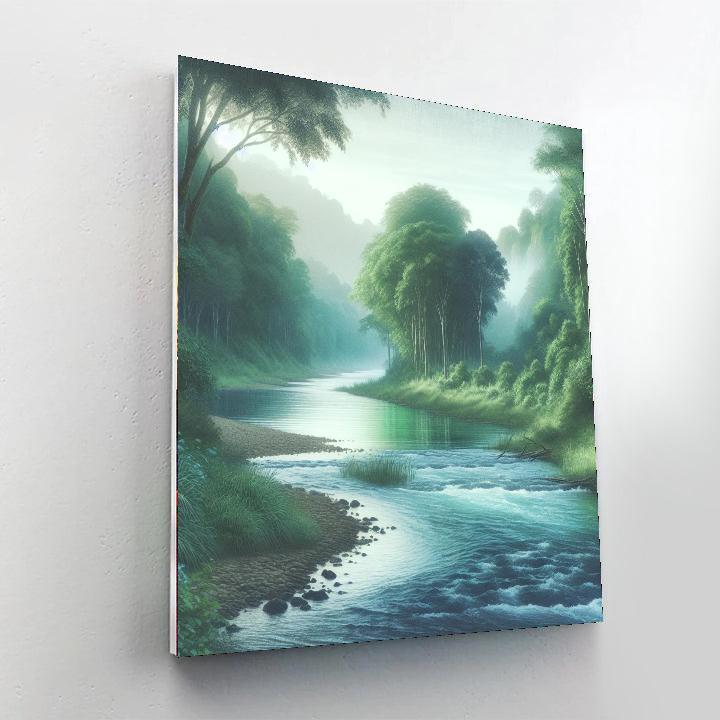 Peaceful Riverbank Reverie Paint By Color