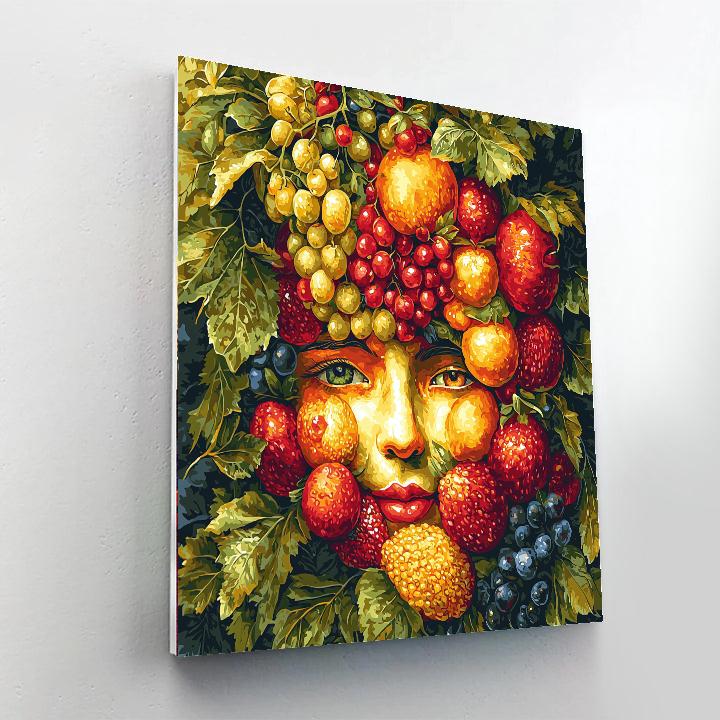 Giuseppe Arcimboldo Inspired Fruitful Fantasy  Paint By Number