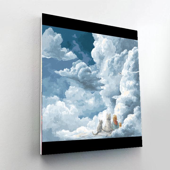 Mommy And Me In The Clouds DIY Paint By Numbers