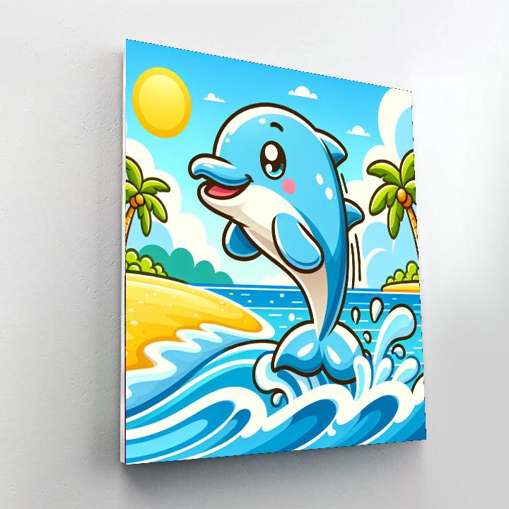 Dolphin's Day At The Beach Painting By Numbers Kit
