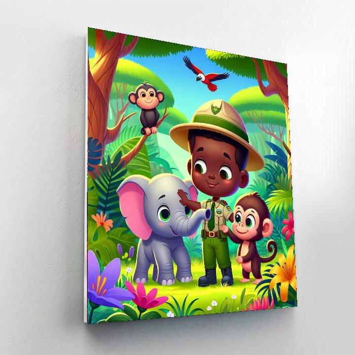Jungle Animal Rescue Painting Number Kit
