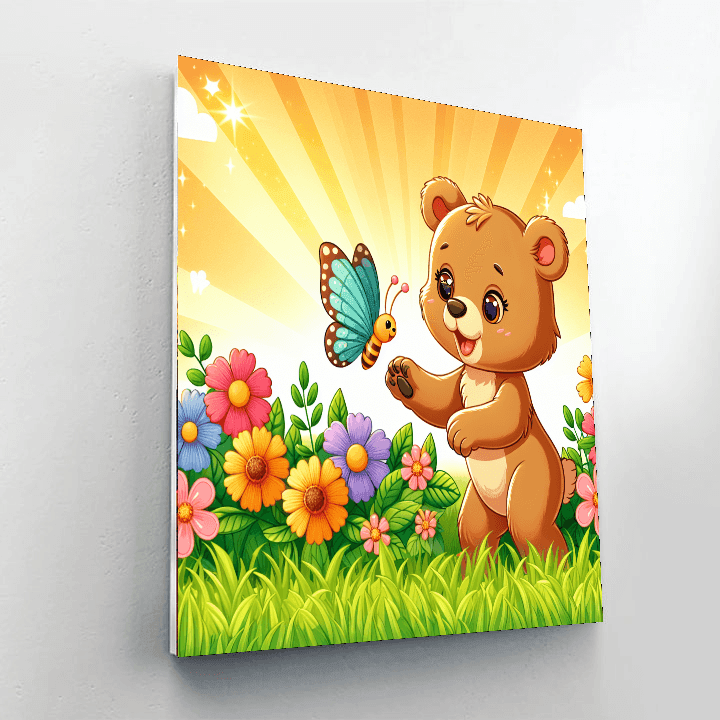 Adventurous Bear Cub Number Painting