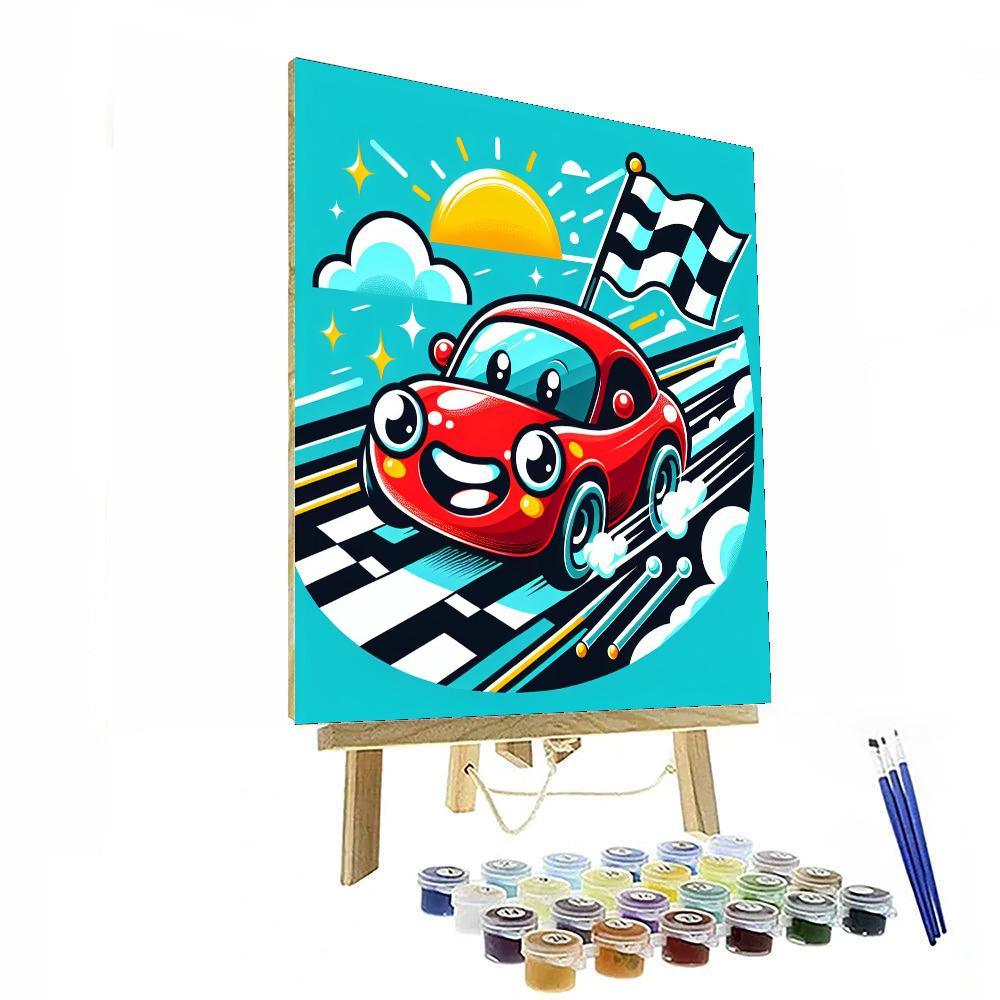 Energetic Race Car Paint By Numbers Art