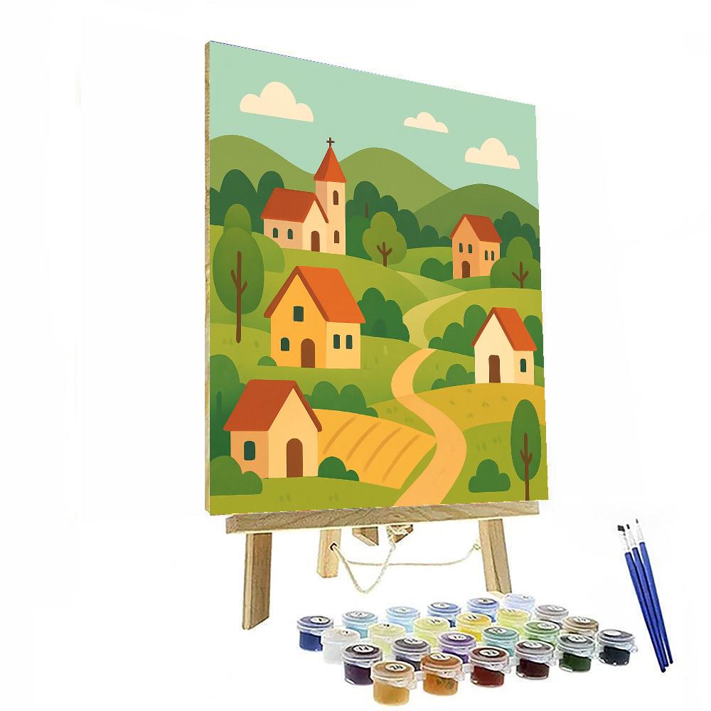 Quaint Countryside Scene Painting By Numbers Kit