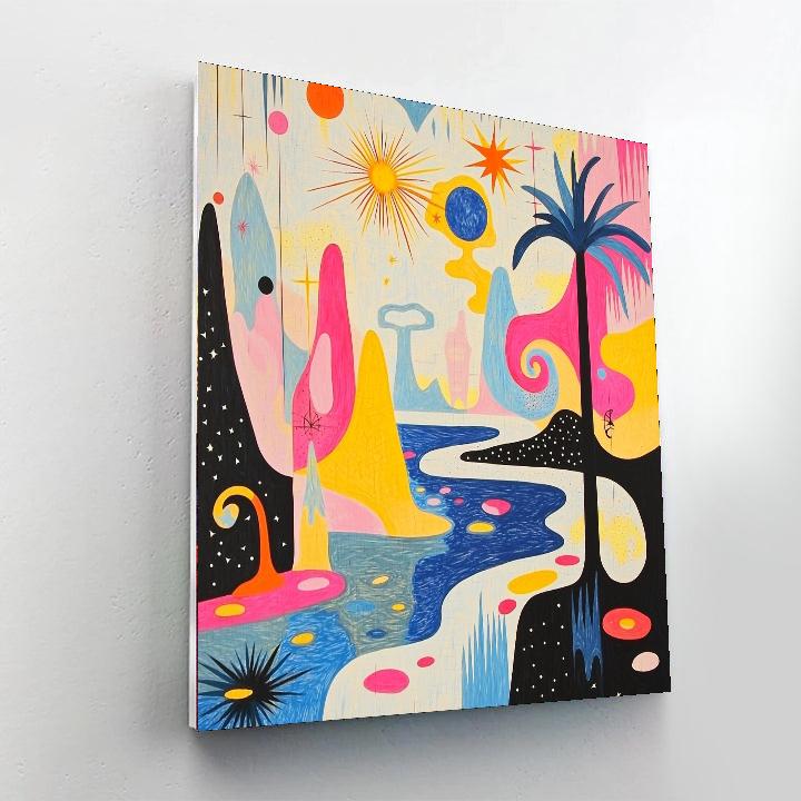 Joan Miró Inspired Surreal Landscapes  Number Painting