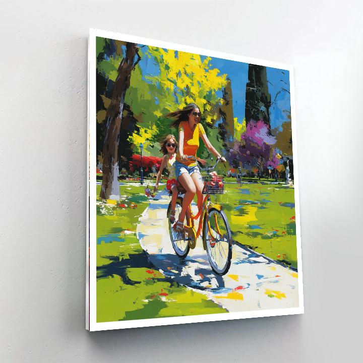 Joyful Family Bike Ride Paint By Numbers Kits