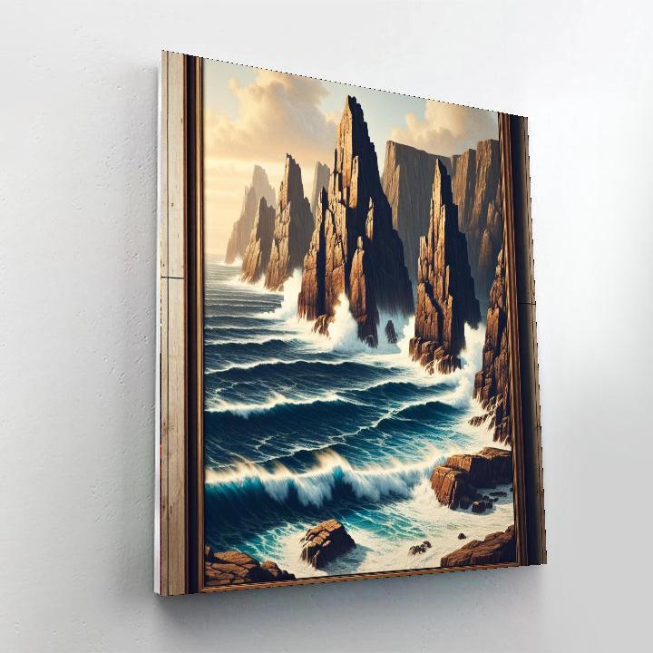 Majestic Rocky Cliffs By The Sea Paint By Color